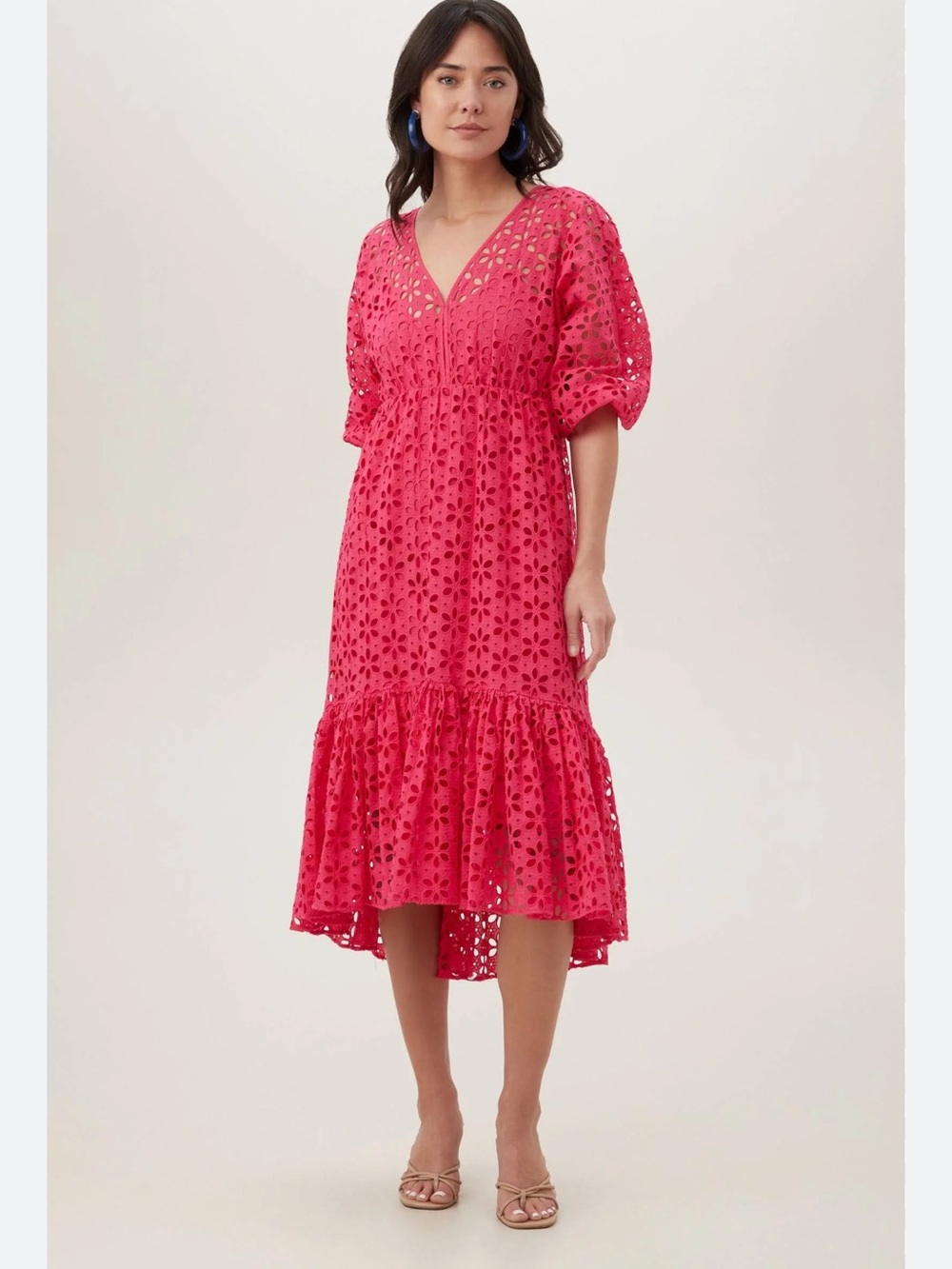 Trina Turk Golden Gate Midi Dress NWT size Large eyelit